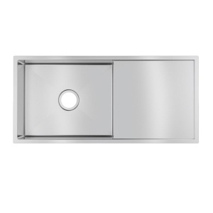 960x450x230mm Chrome Stainless Steel Single Bowl Kitchen Sink