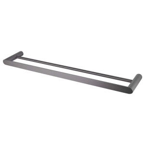 RUSHY - 600mm Gunmetal Double Towel Rail