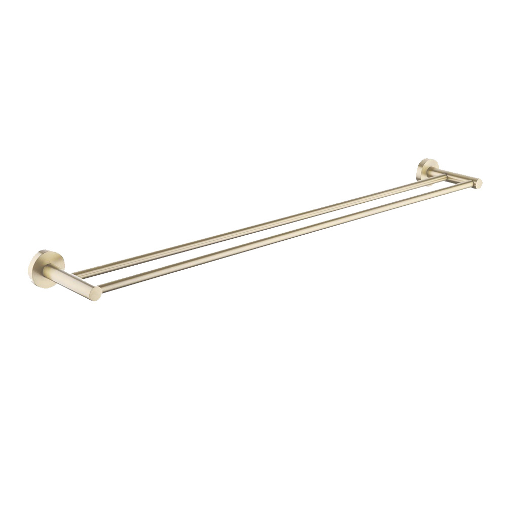 LUCID PIN - Light Brused Brass Cuttable Double Towel Rail