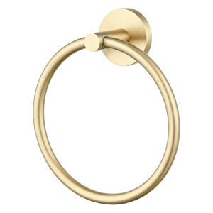 LUCID PIN Series Round Light Brushed Brass Towel Ring