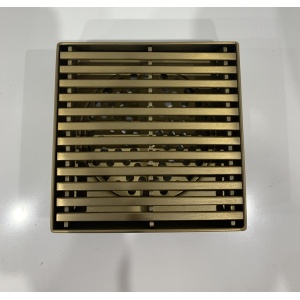 115x115x30mm Brushed Brass Grill Floor Drain