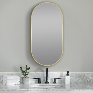500x1000mm Matte Brushed Gold Framed Mirror
