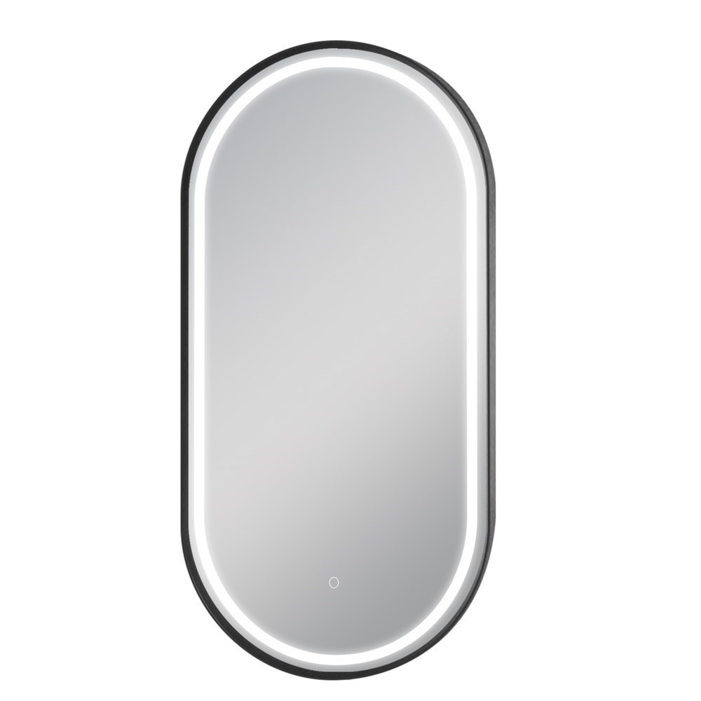 500x1000mm Matte Black Framed LED Dressing Mirror