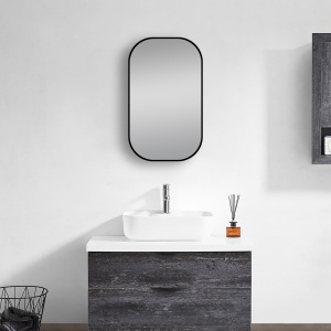 450x750mm Matte Black Framed Mirror
