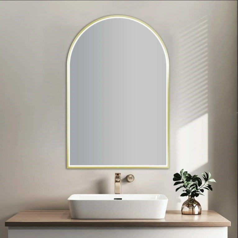 600x900mm Brushed Gold Framed LED Mirror