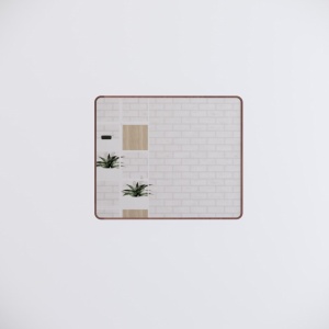 900*750mm Brushed Copper Framed Rectangle Plain Mirror