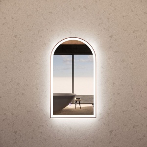 450*800mm Brushed Copper Framed Arch LED Mirror