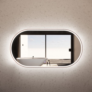 1200*700mm 3 Lighting Options controlled Touch Sensor Switch Frontlit and Backlit Brushed Copper Framed LED Mirror