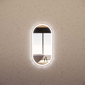 900x450mm Brushed Copper Framed LED Mirror