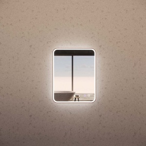 750*600mm Brushed Copper Framed Rectangle LED Mirror