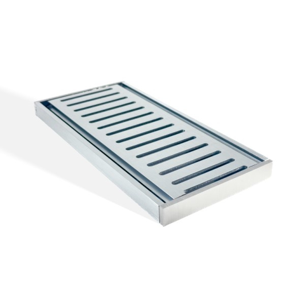 100x100x14mm Brushed Silver Ezy Flow Floor Grate