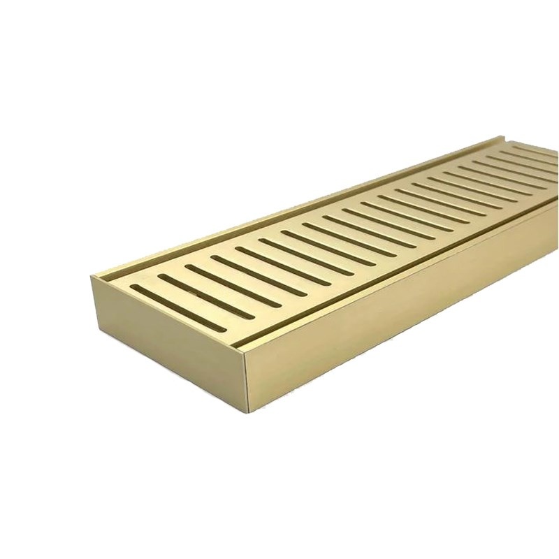 100x100x21mm Brushed Gold Ezy Flow Floor Grate
