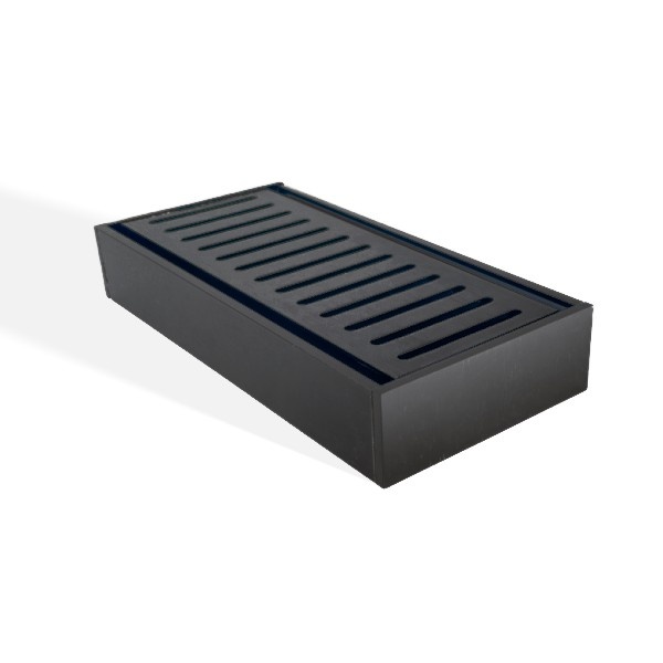 100x100x35mm Brushed Black Ezy Flow Floor Grate
