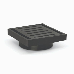 100*100*14mm Brushed Black Ezy Flow Guard Floor Waste