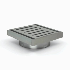 100*100*14mm Brushed Silver Ezy Flow Guard Floor Waste