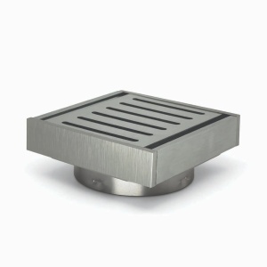 100*100*21mm Brushed Silver Ezy Flow Guard Floor Waste