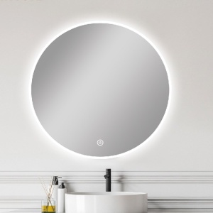 750mm Carysil Round 3 Color Lighting Frontlit LED Mirror Touch Sensor Switch Defogger Pad