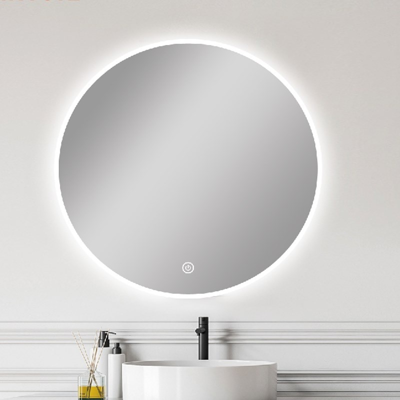 750mm Carysil Round 3 Color Lighting Frontlit LED Mirror Touch Sensor Switch Defogger Pad