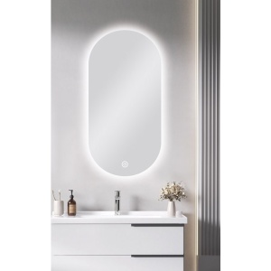 450*900mm Carysil Oval 3 Color Lighting Backlit LED Mirror Touch Sensor Switch Defogger Pad