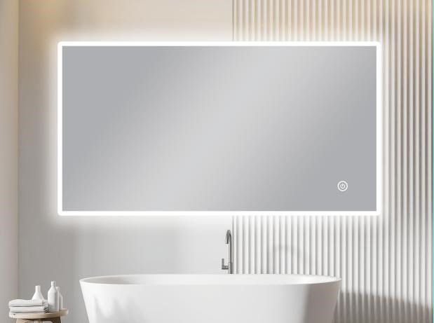 1500*800mm Carysil Sharpe Edged 3 Color Lighting Front Lit LED Mirror Touch Sensor Switch Defogger Pad