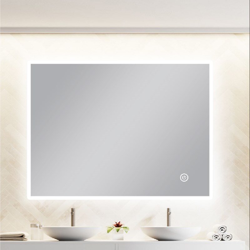 900*750mm Carysil Square Round Edged 3 Color Lighting Frontlit LED Mirror Touch Sensor Switch Defogger Pad