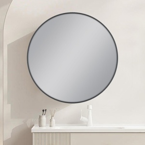 600mm Carysil Round Gun Metal Grey Framed Mirror