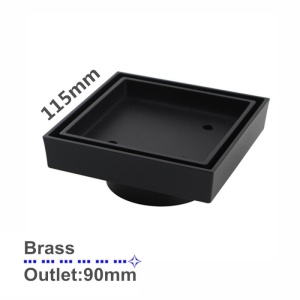115x115mm Black Tile Insert Drain