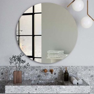 600mm Pencil Edge Round Plain Mirror