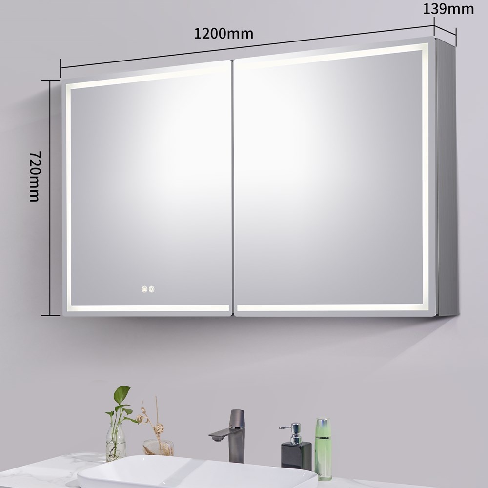 1200x720x139mm LED Shaving Cabinet