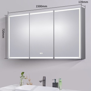1500x720x139mm LED Shaving Cabinet