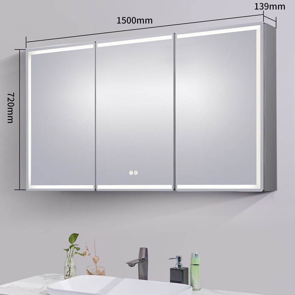 1500x720x139mm LED Shaving Cabinet