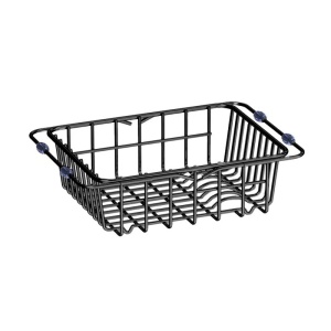 Flexible Stainless Steel Brushed Gun Metal Grey PVD Coating Sink Basket/Dish Rack