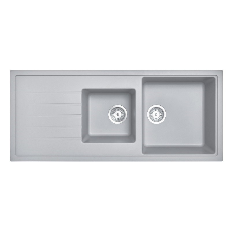 1160x500mm Concrete Grey Carysil Granite 1 & 1/2 Bowl Kitchen Sink