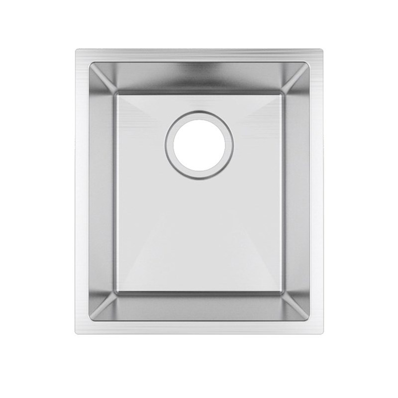 380x440x200mm Chrome Stainless Steel Single Bowl Kitchen Sink