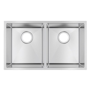 740x440x200mm Chrome Stainless Steel Double Bowl Kitchen Sink