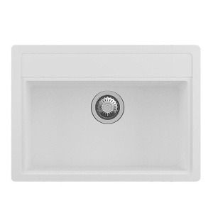 White Carysil Waltz 680 Granite Single Bowl Stone Kitchen Sink 680*500*220mm