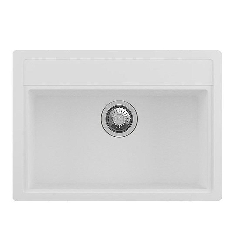 White Carysil Waltz 680 Granite Single Bowl Stone Kitchen Sink 680*500*220mm