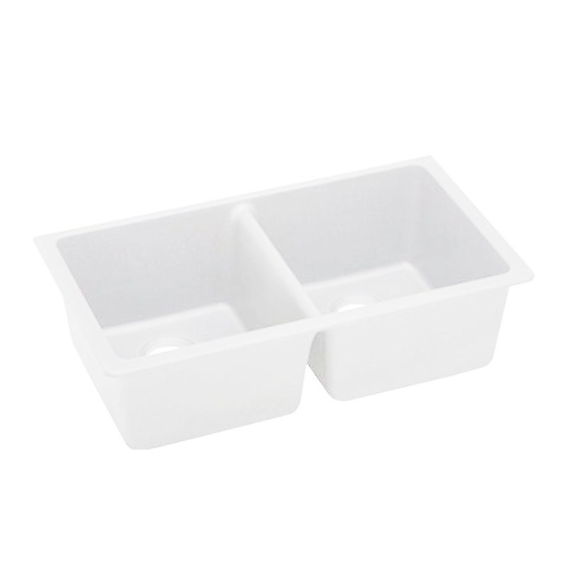 838x476x241mm White Granite Double Bowl Undermount Kitchen Sink