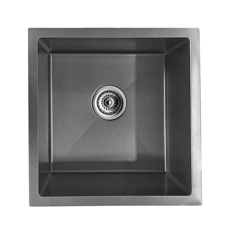 440x440x205mm Dark Grey Stainless Steel Single Bowl Kitchen Sink